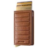 Secrid Slimwallet Emboss Lines - Porte-cartes 6cc 10,2 cm RFID (cognac+)