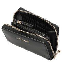 Lacoste Zip Coin Wallet XS - Portefeuille 6 cartes 11,5 cm (noir)