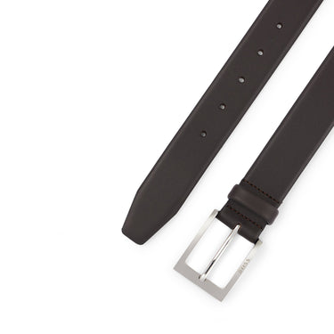 BOSS Barnabie - Ceinture en cuir avec boucle ardillon 3.5 cm (marron foncé, 115 cm)