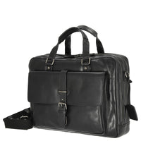 Leonhard Heyden Roma - Mallette 2 Compartiments avec Poche Avant Cuir 15" 41 cm (noir)