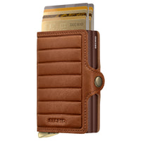 Secrid Twinwallet Emboss Lines - Porte-cartes 12cc 10,2 cm RFID (cognac+)