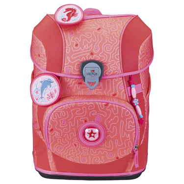 DerDieDas ErgoFlex Tiny Exklusiv Superflash - Schulranzen Set 5 tlg. (Coral Reef) - Markenkoffer