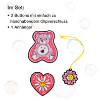 DerDieDas Zubehör Wechselbuttons 3tlg. (Roses) - Ansicht 2