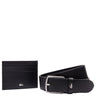 Lacoste Accessoire Geschenkset - Kreditkartenetui 6cc und Gürtel Leder (black, 105 cm)