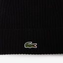 Lacoste Unisex Beanie - Mütze aus gerippter Wolle (black) - Markenkoffer