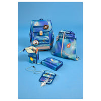 Lässig School Set Boxy Unique - Schulranzen Set 7tlg. (Gradient Green/Blue) - Markenkoffer