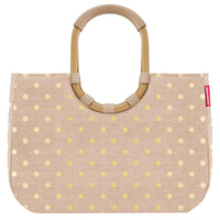 reisenthel shopping loopshopper L - Einkaufstasche mit Bügel 46 cm (frame metallic dots coffee)