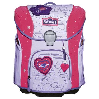 Scout Micro Exklusiv Superflash Extreme - Schulranzen Set 4tlg. (Heartbeat) - Markenkoffer