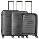 Travelite Air Base - 4 - Rollen - Trolley Set 3tlg. L/M/S Vortasche (anthracite) - Markenkoffer