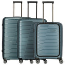 Travelite Air Base - 4-Rollen-Trolley Set 3tlg. L/M/S Vortasche (iceblue)