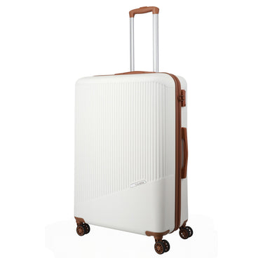 Travelite Bali - 4 - Rollen - Trolley L 77 cm (weiß/cognac) - Markenkoffer