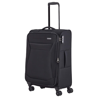 Travelite Chios - 4 - Rollen - Trolley M 67 cm erw. (schwarz) - Markenkoffer