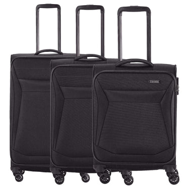 Travelite Chios - 4 - Rollen - Trolley Set 3tlg. (schwarz) - Markenkoffer