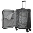 Travelite Umbria - 4 - Rollen - Trolley M 67 cm erw. (schwarz) - Markenkoffer
