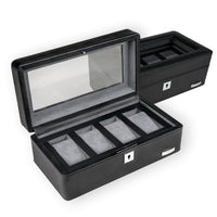 Windrose Tempora - Uhrenkoffer (für 4 Uhren) 26.5 cm (schwarz) - Ansicht 2