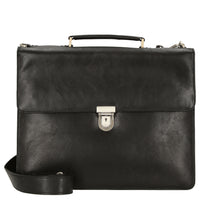 Leonhard Heyden Tradition - Serviette 1 compartiment en cuir 15" 38 cm (noir)