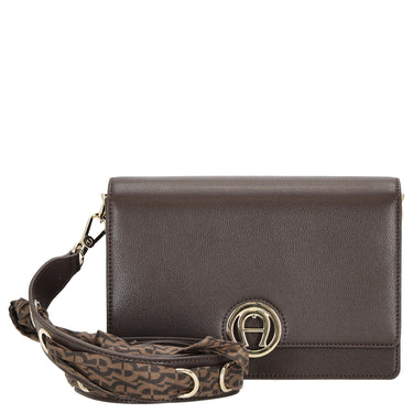 Aigner Livia - Umhängetasche + Tuch 24 cm M (espresso brown) - Markenkoffer