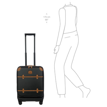 Brics Bellagio - 4-Rollen-Kabinentrolley mit Vortasche 55 cm erw. recycelt (black/tan) - Ansicht 10