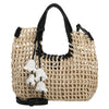 FREDsBRUDER Sun Carrier Square - Sac cabas (paille naturelle & noir)