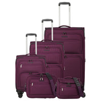 Travelite Cubis - 4-Rollen-Trolley Set 5tlg. (berry) - Ansicht 2