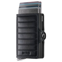 Secrid Twinwallet Emboss Lines - Porte-cartes 12cc 10,2 cm RFID (black+)