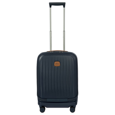 Brics Taormina - 4 - Rollen - Kabinentrolley mit Vortasche 55 cm erw. USB (blau) - Markenkoffer