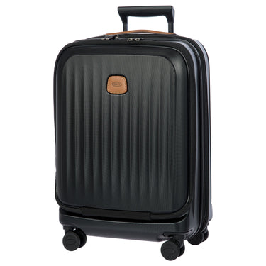 Brics Taormina - 4 - Rollen - Kabinentrolley mit Vortasche 55 cm erw. USB (schwarz) - Markenkoffer