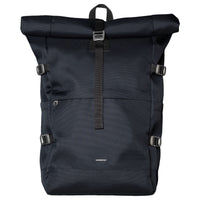 Sandqvist Icon Rolltop - Rucksack L 16" 65 cm erw. (navy with black leather)