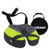 Cabeau The Neck's Evolution S3 - Coussin de cou avec bouchons d'oreilles 25 cm (gris foncé/jaune fluo/vegas)