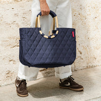 reisenthel shopping loopshopper L - Einkaufstasche mit Bügel 46 cm (frame rhombus midnight gold)