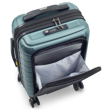 Delsey Paris Shadow 5.0 - 4 - Rollen - Kabinentrolley mit Vordertasche S 55 cm erw. USB (grün) - Markenkoffer