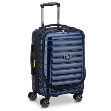 Delsey Paris Shadow 5.0 - 4 - Rollen - Kabinentrolley mit Vortasche S 55 cm erw. USB (marineblau) - Markenkoffer