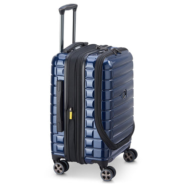 Delsey Paris Shadow 5.0 - 4 - Rollen - Kabinentrolley mit Vortasche S 55 cm erw. USB (marineblau) - Markenkoffer