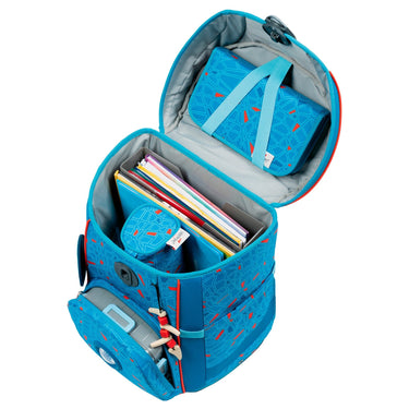 DerDieDas ErgoFlex Easy Exklusiv Superflash - Schulranzen Set 5 tlg. 950g (Blue Ice) - Markenkoffer