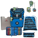 DerDieDas ErgoFlex Easy Exklusiv Superflash - Schulranzen Set 5 tlg. 950g (Blue Robot) - Markenkoffer