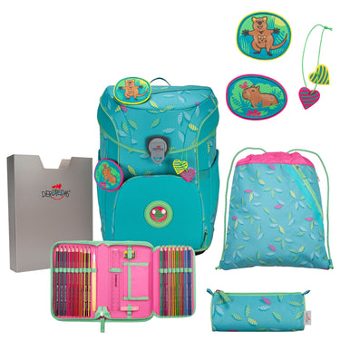 DerDieDas ErgoFlex Easy Exklusiv Superflash - Schulranzen Set 5 tlg. 950g (Paradise) - Markenkoffer