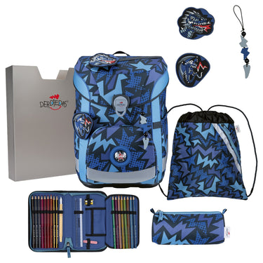 DerDieDas ErgoFlex Easy - Schulranzen Set 5tlg. 950 g (Dark Dragon) - Markenkoffer