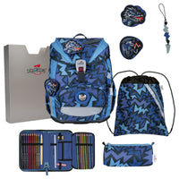 DerDieDas ErgoFlex Light - Schulranzen Set 5tlg. 800g (Dark Dragon) - Markenkoffer