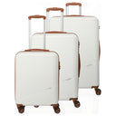 Travelite Bali - 4-Rollen Trolley Set 3tlg. (weiß/cognac) - Ansicht 3