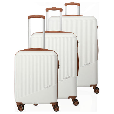 Travelite Bali - 4-Rollen Trolley Set 3tlg. (weiß/cognac) - Ansicht 3