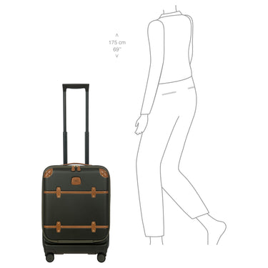 Brics Bellagio - 4-Rollen-Kabinentrolley mit Vortasche 55 cm erw. recycelt (olive) - Ansicht 10