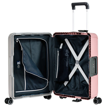 Eminent VERTICA - 4 - Rollen - Kabinentrolley 55 cm (grau/rosa) - Markenkoffer