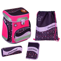 Scooli EasyFit Glow DIN - Set de cartables 5 pièces (Heartbeat)