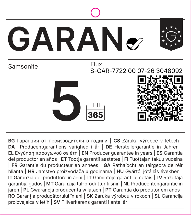 EU-GARAN-Label: Herstellergarantie in Jahren: 5 – Samsonite
