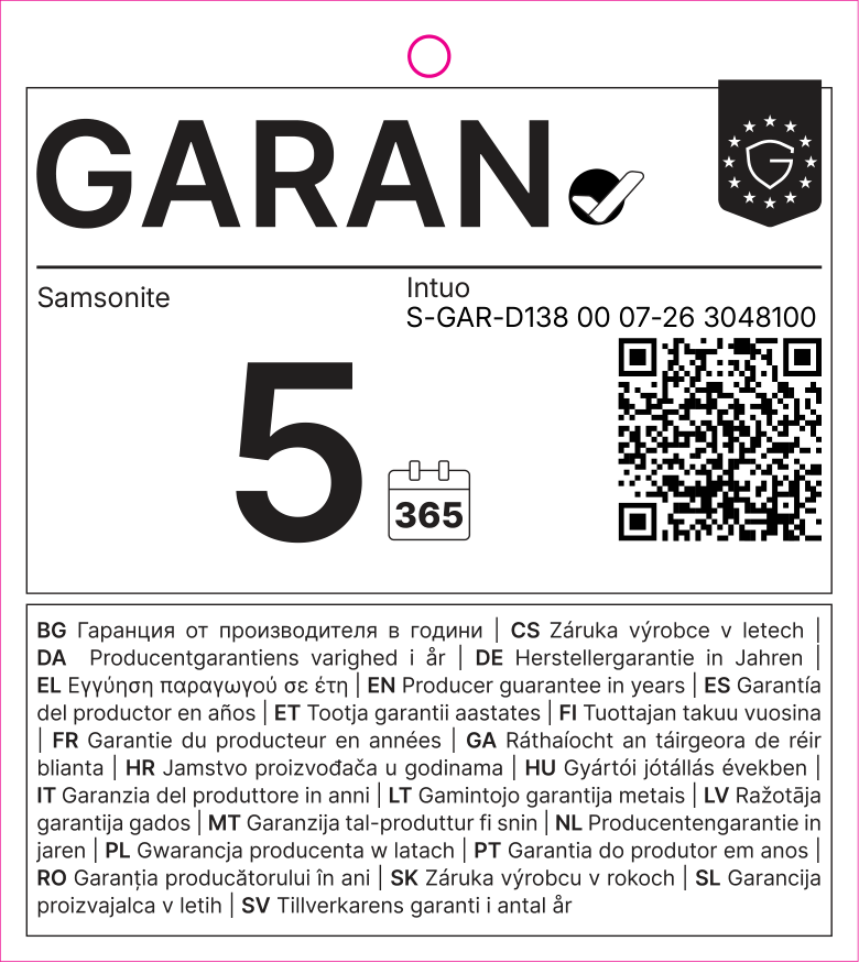 Label GARAN de l’UE : garantie du producteur en années: 5 – Samsonite