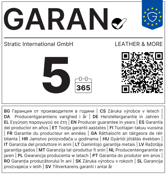 Label GARAN de l’UE : garantie du producteur en années: 5 – Stratic