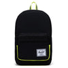 Herschel Pop Quiz 22 - Sac à dos 43 cm (noir enzyme ripstop/noir/jaune de sécurité)