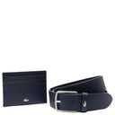 Lacoste Accessoire Geschenkset - Kreditkartenetui 6cc und Gürtel Leder (light adriatic blue, 105 cm)