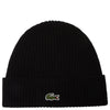 Lacoste Unisex Beanie - Bonnet en laine côtelée (bleu marine/farine)