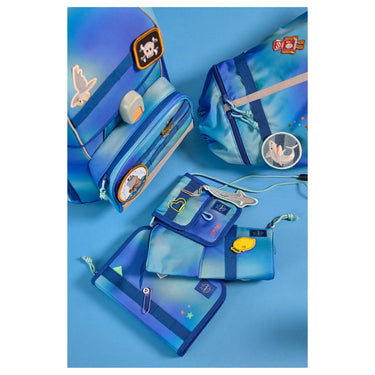 Lässig School Set Boxy Unique - Schulranzen Set 7tlg. (Gradient Green/Blue) - Markenkoffer